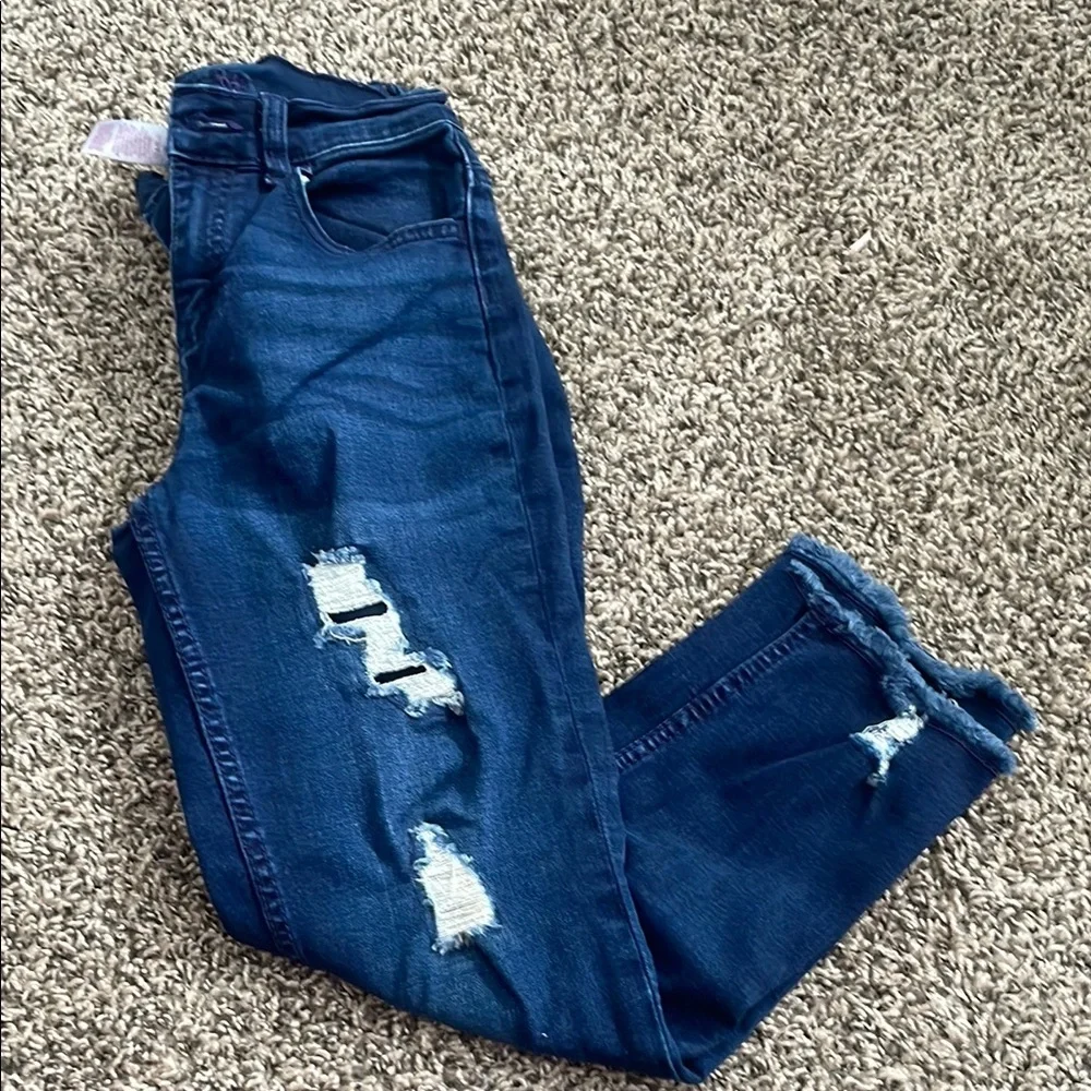 Justice Kids' Distressed Dark Blue Jeans